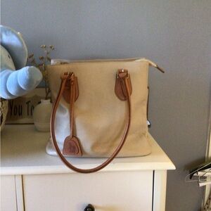 Chic Cream and Tan Tote Bag